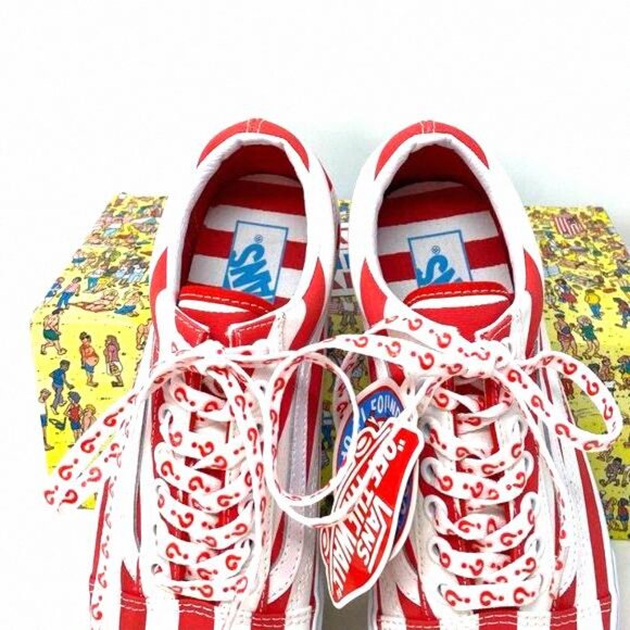 💖MEGA SALE💖VANS x Where's Waldo Red White Old VN0A3WKT3UV Women's Low Skool - Picture 9 of 15